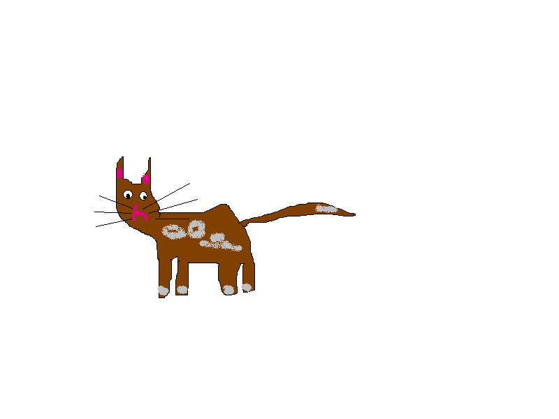 Die erste, selbst mit Paint gezeichnete Katze.